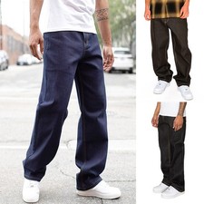 Victorious Men's Casual Essential Baggy Fit Comfortable Raw Denim Jeans DL998 picture