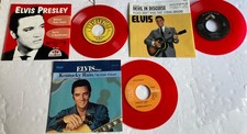 ELVIS PRESLEY Lot # 12 of 3 RED VINYL MINT USA 45's &  Picture sleeves Lot # 12 picture