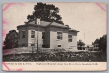 Stephenson Memorial Library From Depot Street Greenfield NH Postcard TS-209 picture