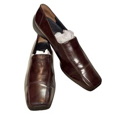 PAUL GREEN München Brown Leather Loafers Quiet Luxury | US Women's 10 picture