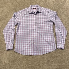 UNTUCKit Shirt Mens Medium Blue Check Plaid Moravia Button Up Wrinkle Free Dress picture