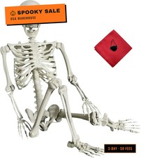 5.4Ft Halloween Skeleton - Life Size Full Body Realistic Human Bones with Posabl picture