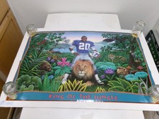 Vtg NFL Detroit Lions Barry Sanders 1992 Nike Poster 