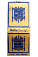 1940s American Hotels Corporation NY Matchbook Cover Multi State Chain Vintage picture