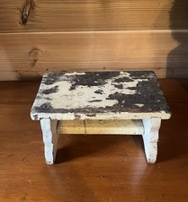 Hungarian Antique Wooden Step Stool Riser Footstool Primitive Decor All Original picture