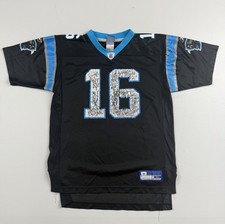 Vintage Carolina Panthers Jersey Boys XL Black NFL Reebok Chris Weinke 16 picture