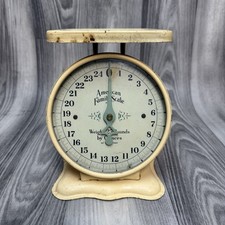 Vintage American Family Scale 25LBS Used Old School Off White picture