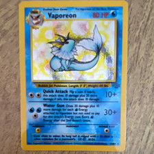 WoTC Vaporeon 12/64 Jungle Holo Rare Unlimited 80 HP Eng - LAMINATED picture
