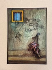 Original Mixed-Media Artwork By Dioscorides Perez Bedoya 1978 Jailhouse Demons picture