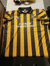 Vintage East Fife Scotland Football Club Kit Jersey Men's Large Yellow 1990s  picture