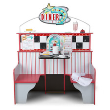 Melissa & Doug 3951 Double-Sided Wooden Star Diner Restaurant Play Space picture