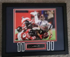 Julian Edelman Super Bowl LI Catch Patriots 8x10 Framed Photo Engraved Autograph picture