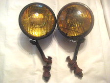 Vintage Front Amber Fog Lights With Mounts And GE 4012A Bulbs picture