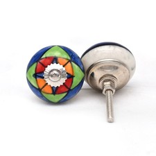 Artisan Hand-Painted Ceramic Door Knobs/ Unique FurnitureAccents – Instant Charm picture