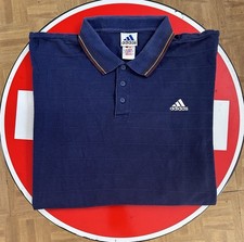Adidas Polo Vintage Long Sleeve Navy Blue Men XL Cotton 100% Embroidered Logo picture