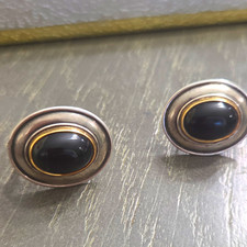 James Avery oval black onyx earrings, crafted from 925 sterling picture