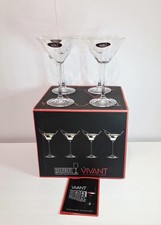 Set of 4 Riedel Vivant Lead Free Tyrol Crystal Martini Cocktail Glasses 7.4