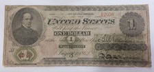 1862 FR-17a $1 Bill Horseblanket Large Size 1ST US Legal Tender - Fine Devices picture