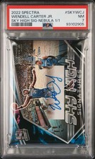 2022 PANINI SPECTRA SKY HIGH SIGNATURES NEBULA 1/1 WENDELL CARTER JR. 1/1 PSA 7 picture