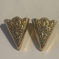 Vintage Native American Crumrine MFC 22k Gold Over Sterling Silver Colla Tips picture