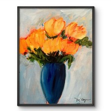 Mary Myers Original Expressionist Floral Still Life Painting 11x14 Acrylic picture