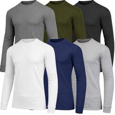3-Pack Men’s  Long Sleeve Waffle Thermal Crew Neck Shirts Cotton Blend (S-2XL) picture