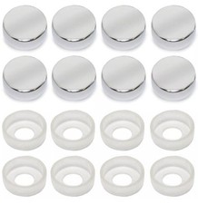 8pcs CHROME SCREW CAP / BOLT CAPS COVERS for Car Truck License Plate Frame picture