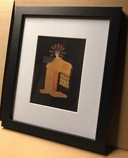Erte 1987 FRINGE CAPE Matted & Framed 8x10 Art deco woman fashion picture