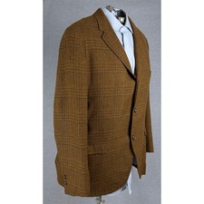 Vintage Royal York Bond Clothes Glen Plaid Blazer Orange 3 Button Sport Coat 50s picture