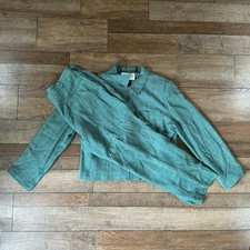 VTG Sharon Young Sportswear Teal Rayon 2pc Jacket Pants Suit Set Size 12 #4401 picture
