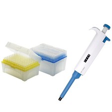 Adjustable Variable Single Channel Micropipette 100-1000ul kit, 2 racks of tips picture