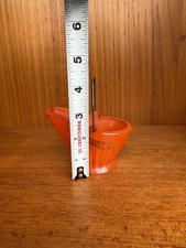 Vintage Orange Flash Glass Souvenir Maxwell St Chicago Basket Metal Handle picture