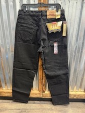 Vintage Levi’s 555 Black Jeans Deadstock NOS Made in USA 36x32 Bootcut Relaxed picture
