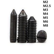Black Steel Slotted Set Screws With Cone Point M2 M2.5 M3 M4 M5 M6 M8 picture