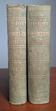 History of Connecticut G.H. Hollister 1855 2 Vol Set Antique Illustrated picture
