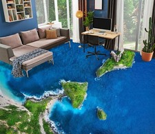3D Blue Ocean Stone 24383NA Floor WallPaper Murals Wall Print Decal Fay picture