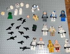 LEGO STAR WARS MINIFIGURE FIGURES LOT  PLUS PARTS WEAPONS X 11 picture