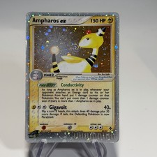 AMPHAROS EX 2003 Pokemon Dragon RARE HOLO w/ SWIRL 89/97 eReader POKÉMON MP picture