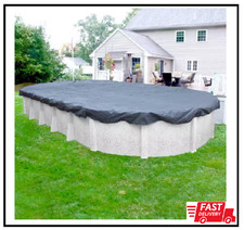 Classic 18 Ft. X 33 Ft. Oval Azure Blue Winter Pool Cover  picture