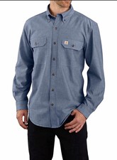 Carhartt Loose Fit Midweight Chambray LS Shirt for Men - Blue Chambray size 2XL picture