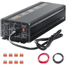 VEVOR 2500W Sump Pump Battery Backup System Inverter LCD Emergency Power Outage picture