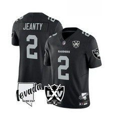 NWT Men's Ashton Jeanty 65th Anniversary MEN Stitched Jersey Black White++ picture