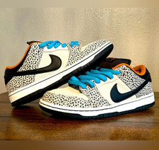 Nike SB Dunk Low Pro Skate Shoes Black/White Speckle Blue Laces US 7 D picture