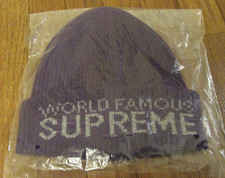 Supreme World Famous Beanie Dark Purple FW20 Supreme New York 2020 Brand New DS picture