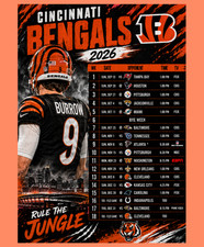 Cincinnati Bengals Schedule 2026-27 Season Magnet (5 x 7 inches) High Definition picture