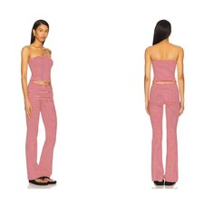 NWT Superdown x Revolve Katija Pant Set Red Stripe Knit Lounge Set L picture