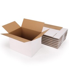 15 Packs 12x9x8 Large Thin White Shipping Boxes picture