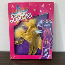 Vintage 1988 Mattel SuperStar Barbie Rock N Roll Star Gold Fashion Outfit 3304 picture