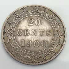 1900 Newfoundland Twenty Cents 20 Cents Silver Circulated Coin G605 picture