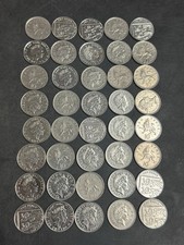 Vintage Great Britain Coin Lot SMALL TYPE 10 PENCE - 40 COINS picture